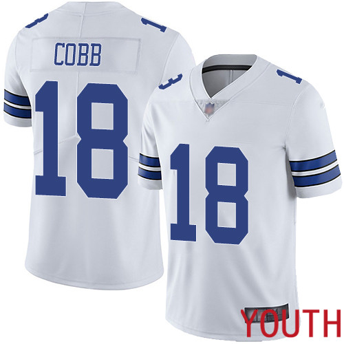 Youth Dallas Cowboys Limited White Randall Cobb Road #18 Vapor Untouchable NFL Jersey->youth nfl jersey->Youth Jersey